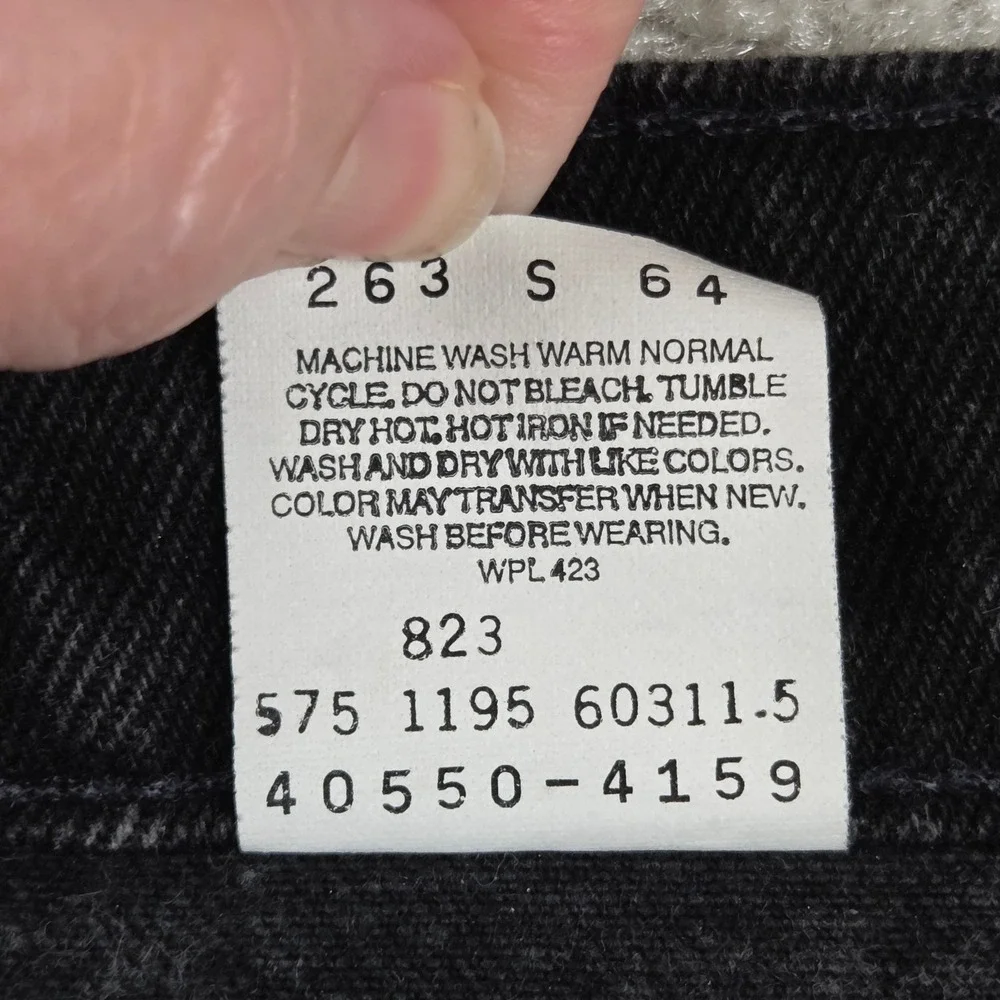 VTG Levis 550 Orange Tab Black Jeans Made In USA Mens 33x33 Relaxed Fit 90s